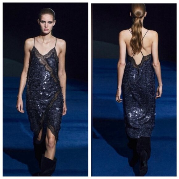 NWOT Zara Collection Runway Sequin Lace DressSize S - Picture 2 of 14